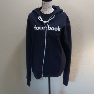 FACEBOOK HOODIE XL ZIPPER FRONT SWAETSHIRT